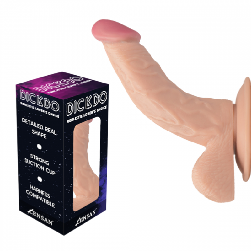 Realisitik Vantuzlu Gerçekçi Eğik Penis 18cm