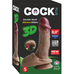 3D Full Realistik Gerçekçi Damarlı Testisli Plus Dildo No5