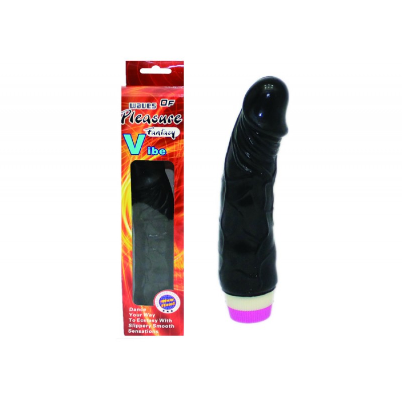 Waves Titreşimli 19 CM Süper Realistik Zenci Siyah Vibratör Penis