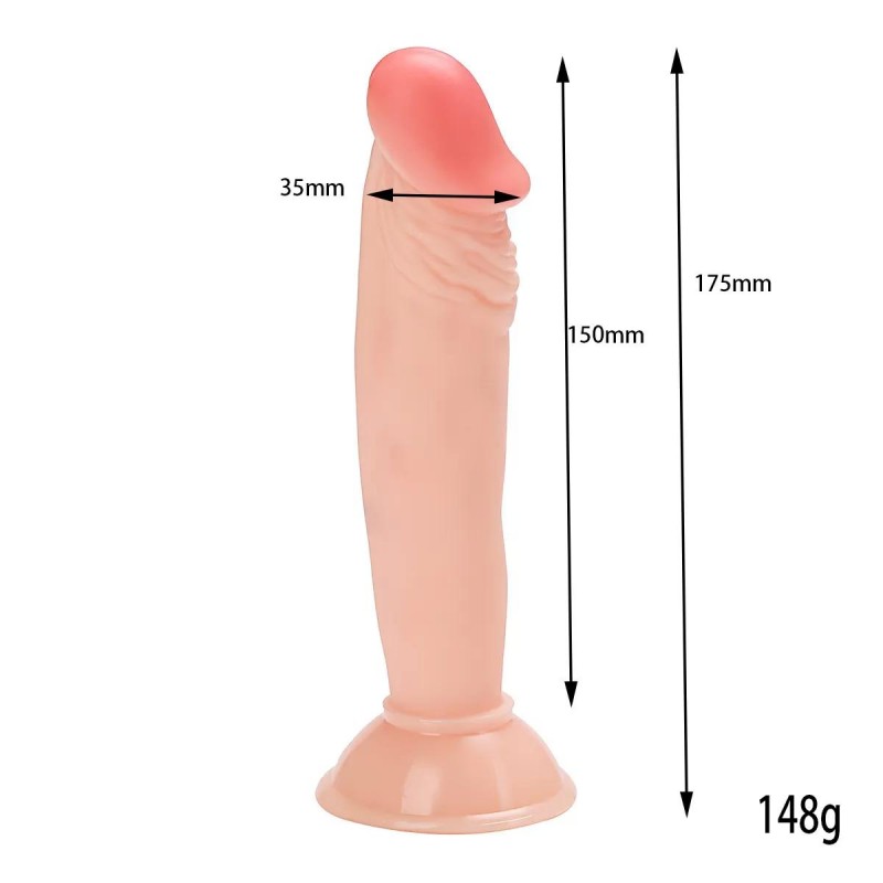 VINCENT Dildo Gerçekçi Et Dokusunda Testissiz Realistik Anal Penis 17.5 CM